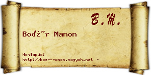 Boér Manon névjegykártya